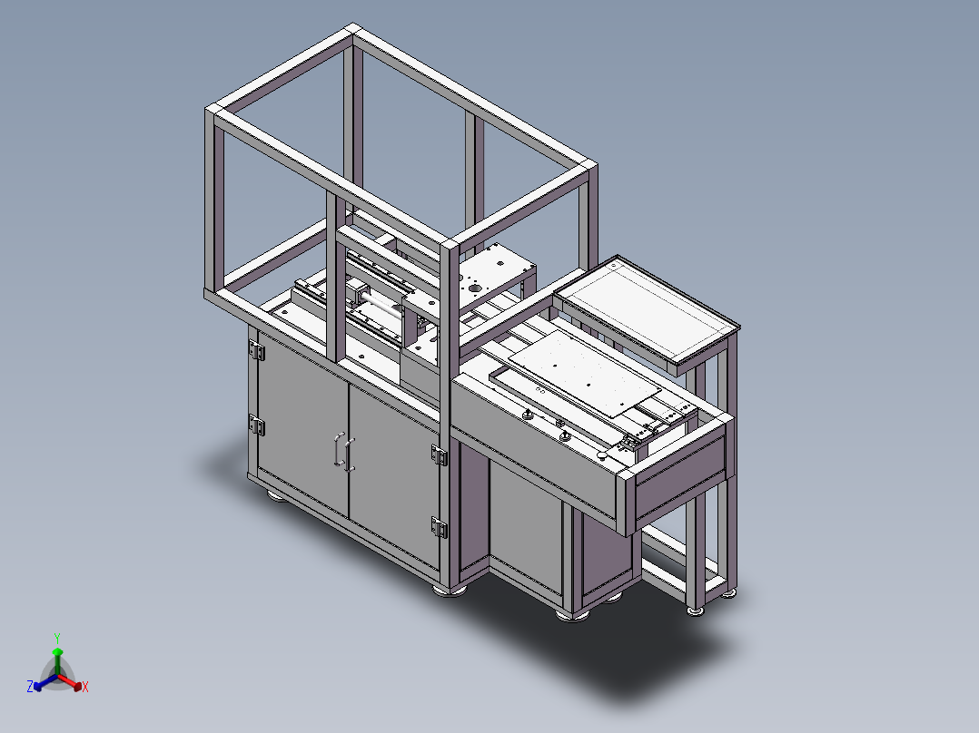 线路板伺服冲孔机正等轴测图