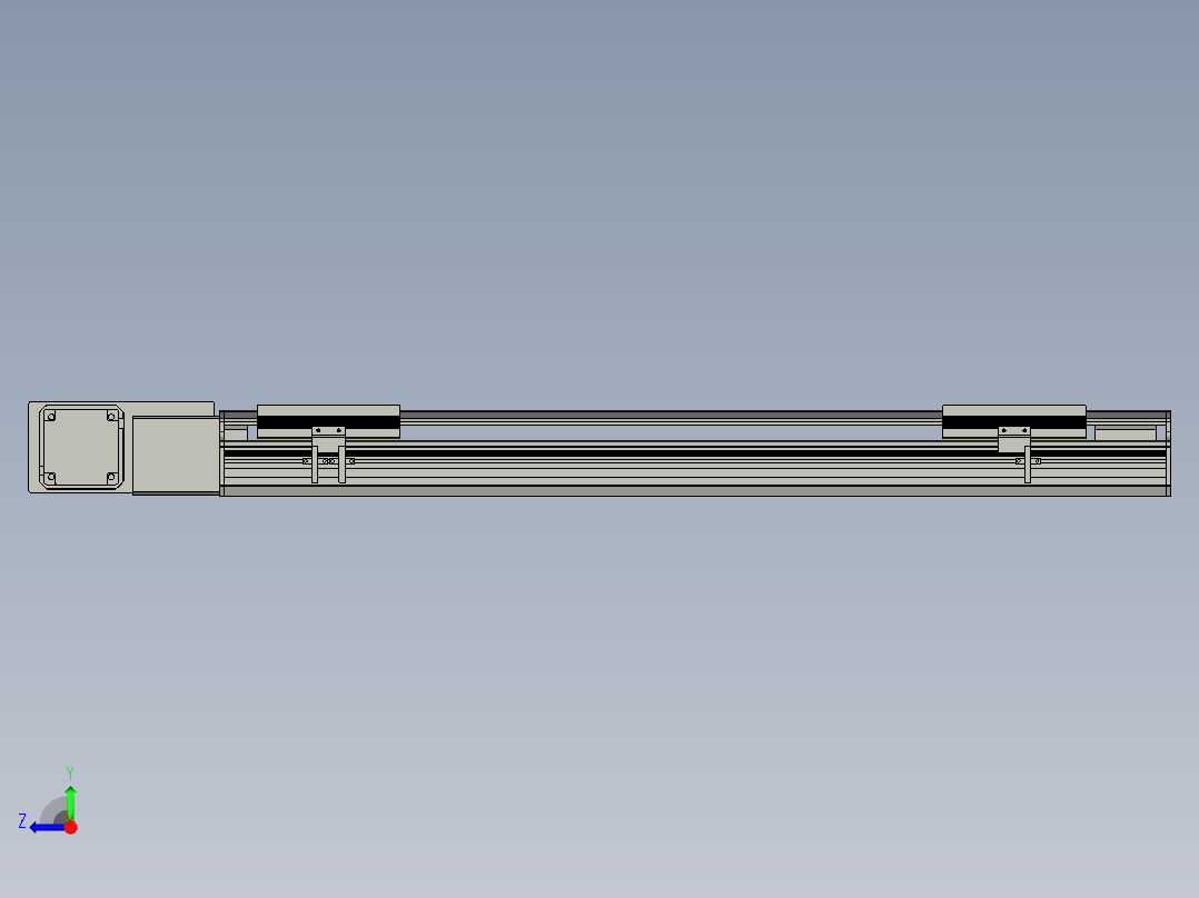 直线模组LHB17-L40-S700-BL设计图纸右视图