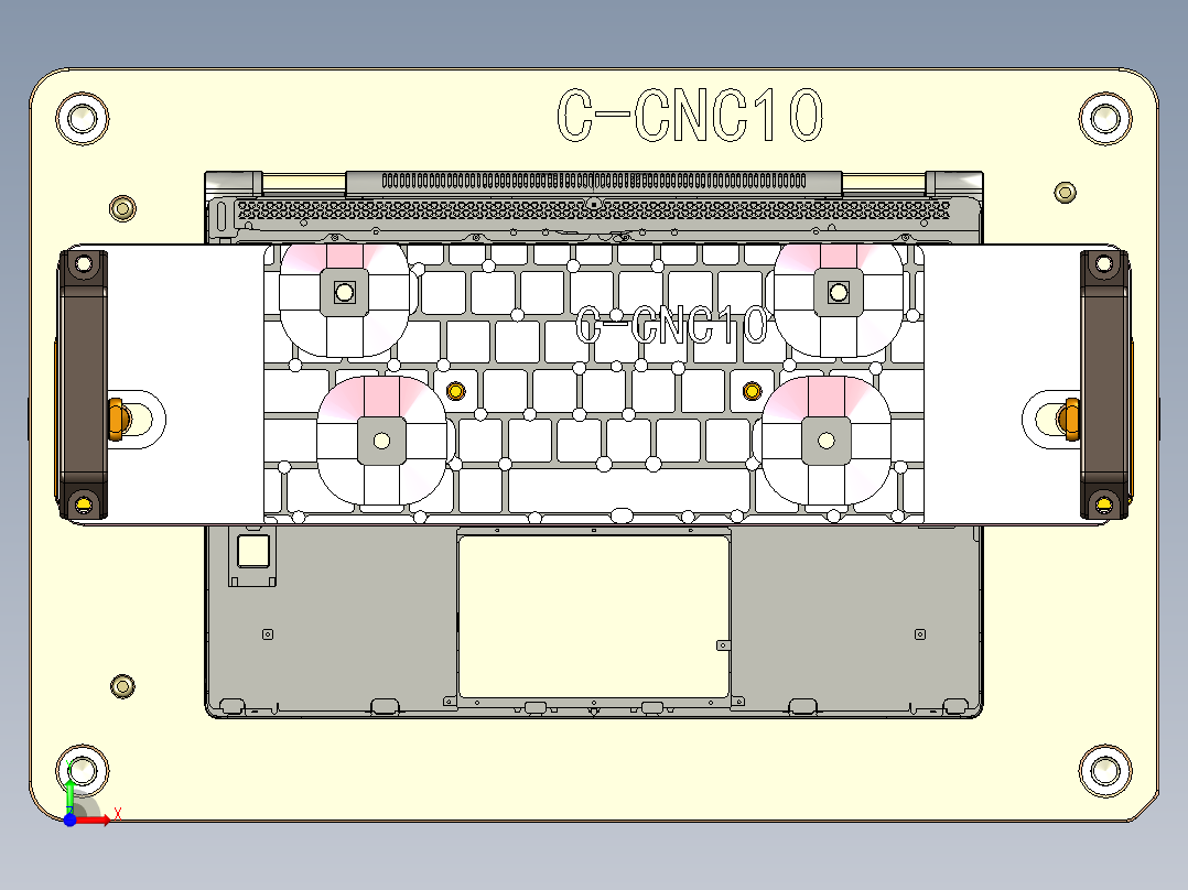 电脑外壳铣阳极挂点治具前视图