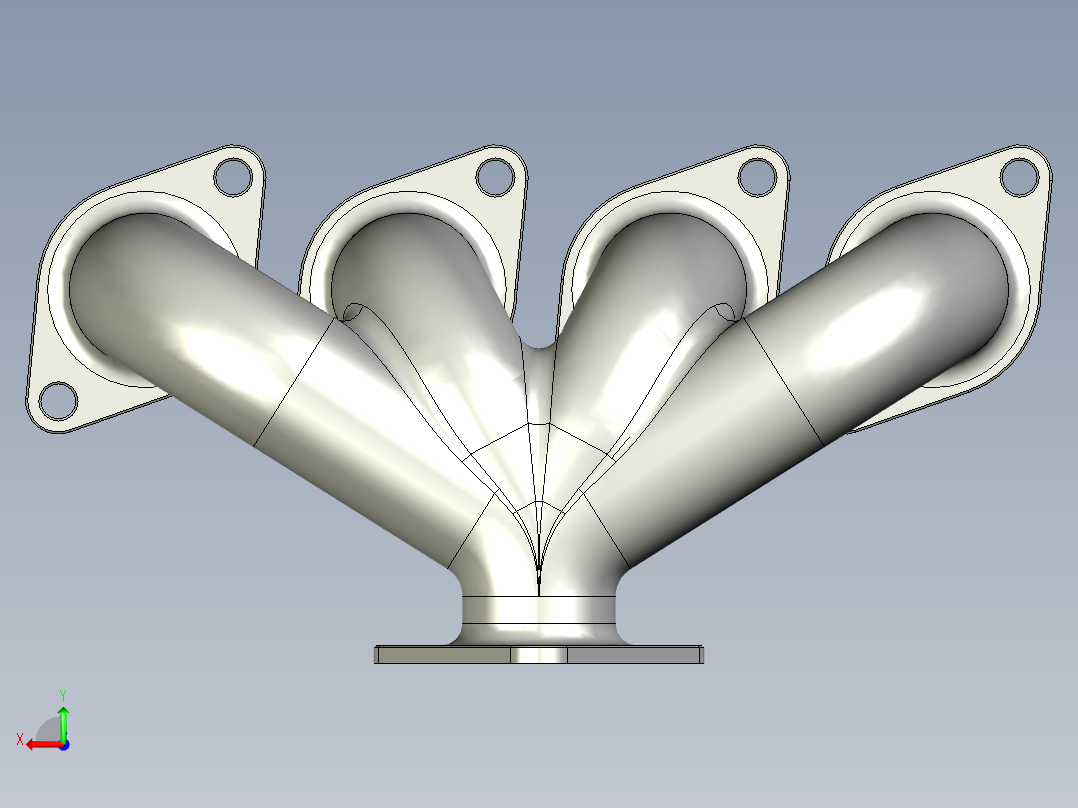 排气歧管后视图