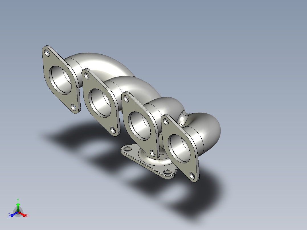 排气歧管正等轴测图