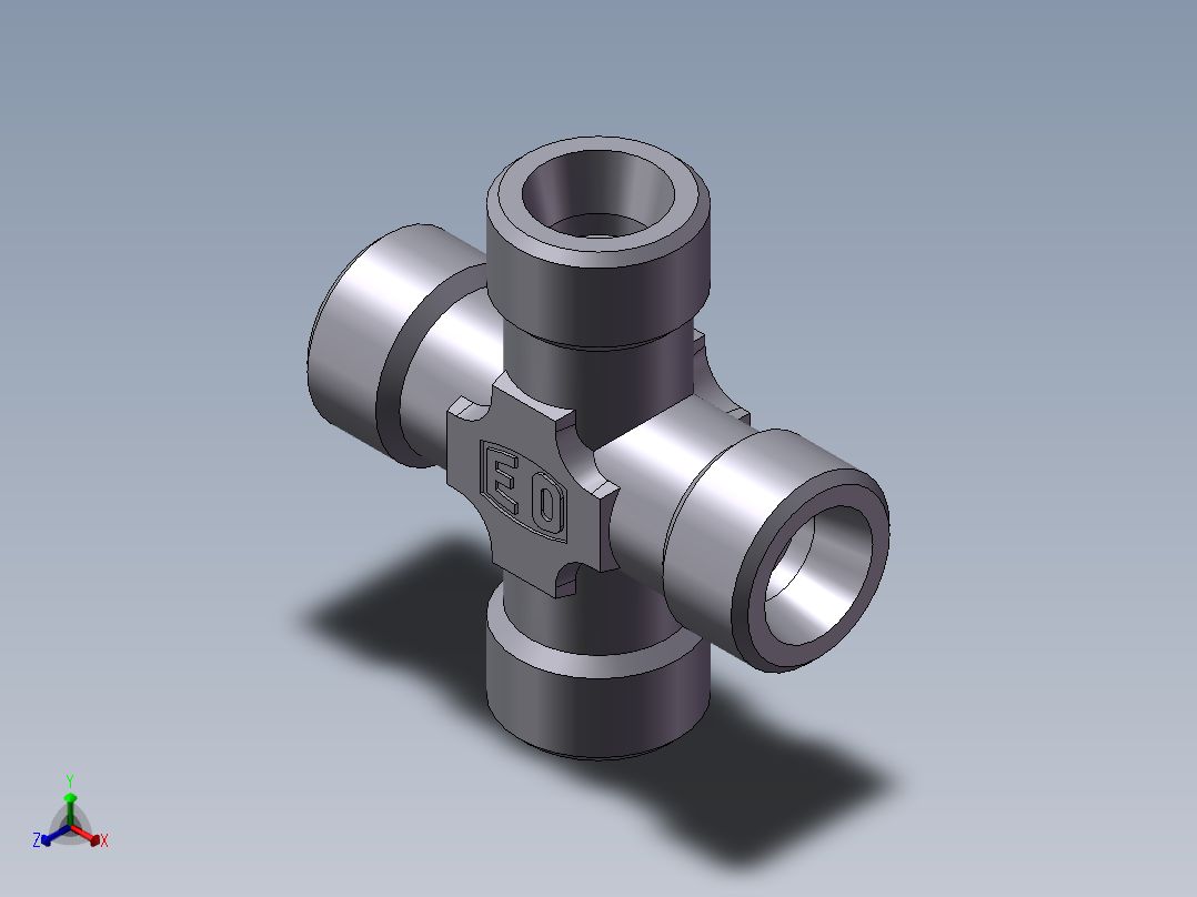 XC+XD 四通接头、XD-18正等轴测图