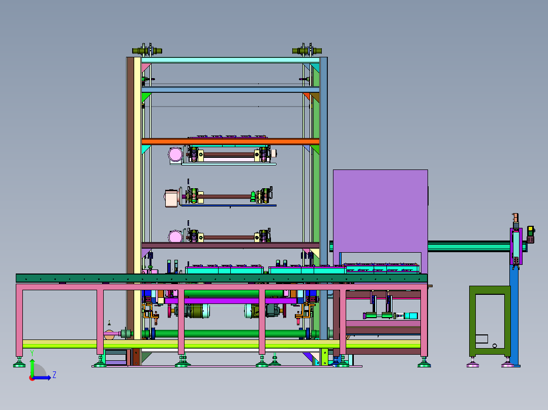 隧道式电路板综合时效老化处理检测装置左视图