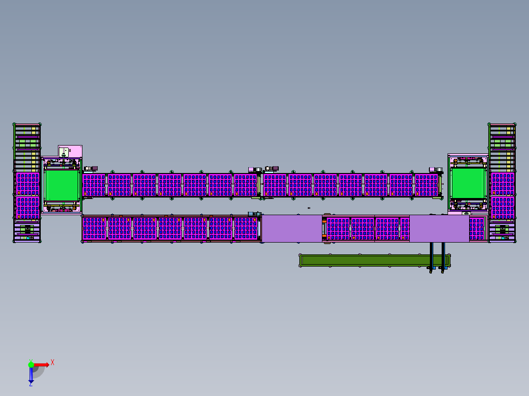 隧道式电路板综合时效老化处理检测装置俯视图