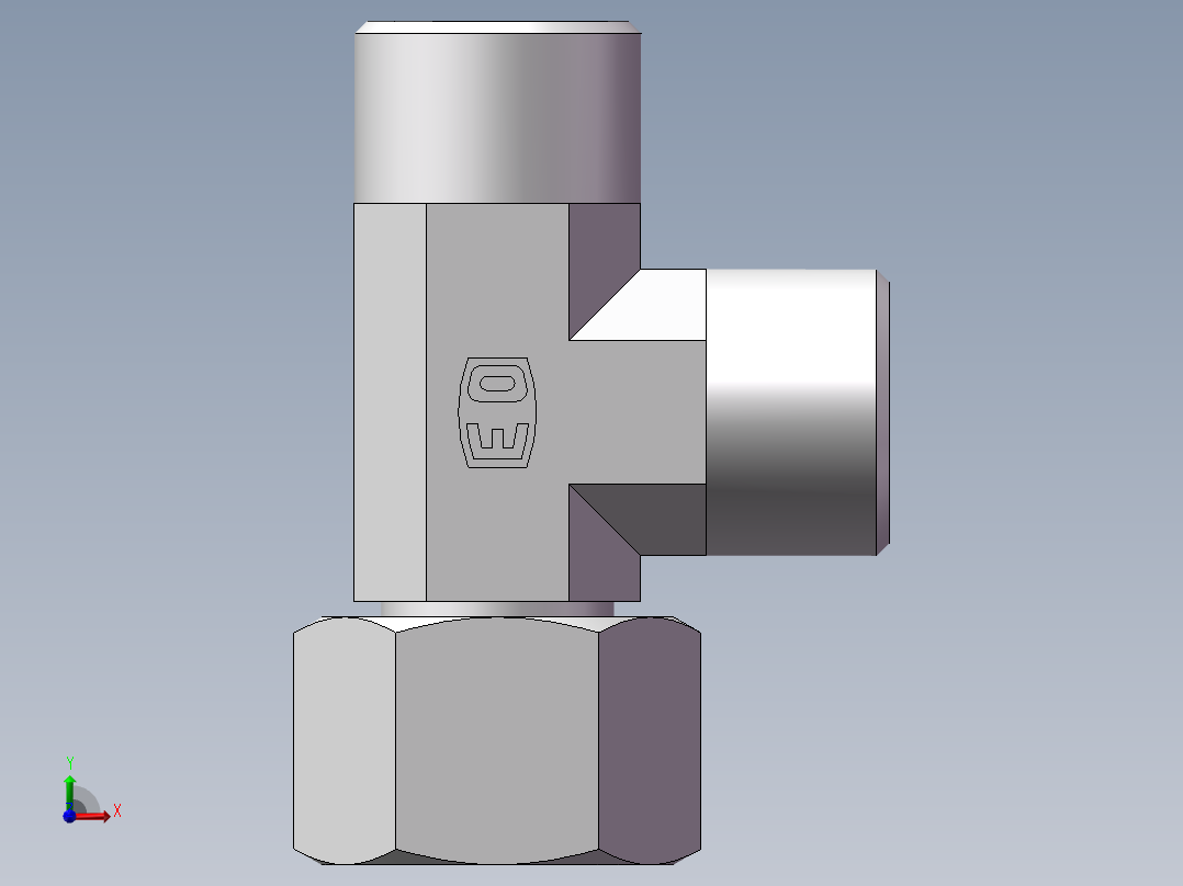 CC+CD 三通组合接头、CD-22前视图