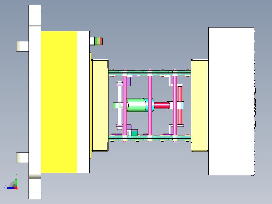 带举升功能的滚筒AGV小车模拟右视图