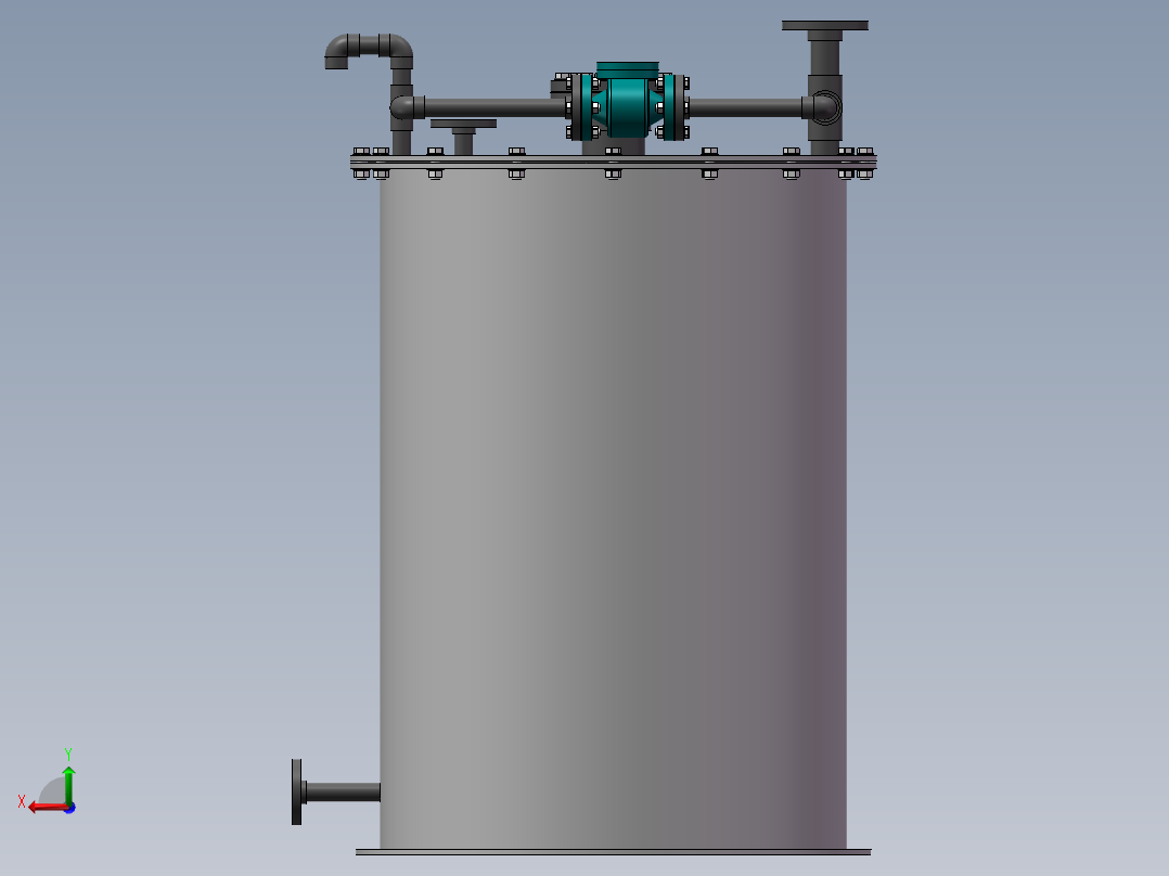 压力容积、DN800酸雾吸收器后视图