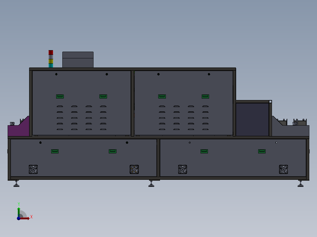 电注入LID退火炉-7腔单轨LID设备  sw22前视图