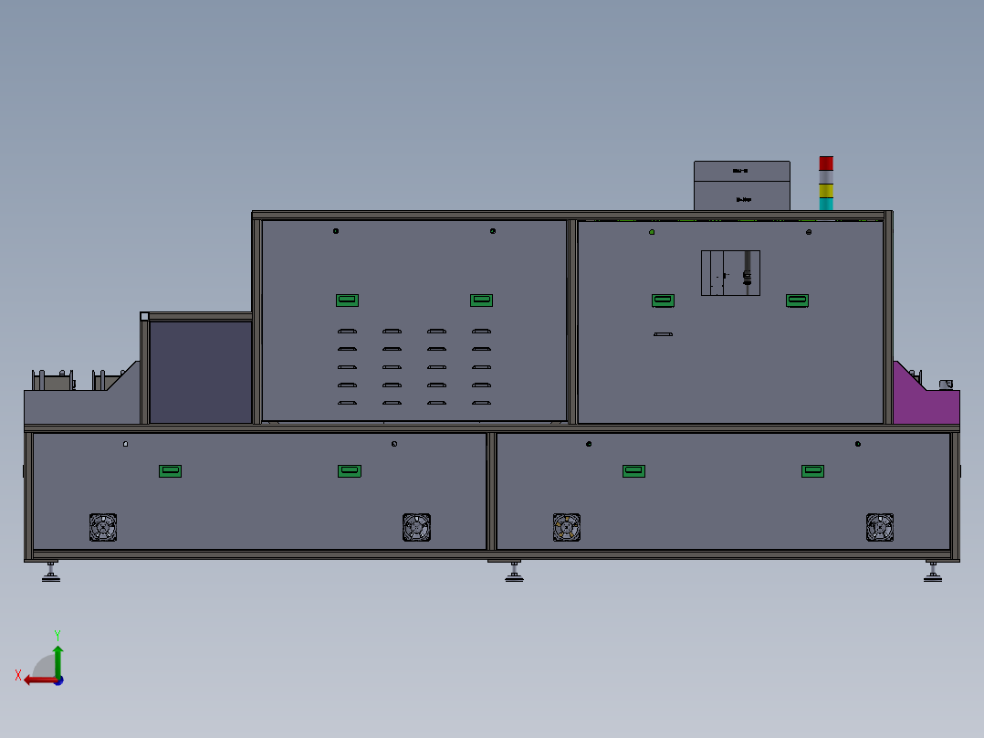 电注入LID退火炉-7腔单轨LID设备  sw22后视图