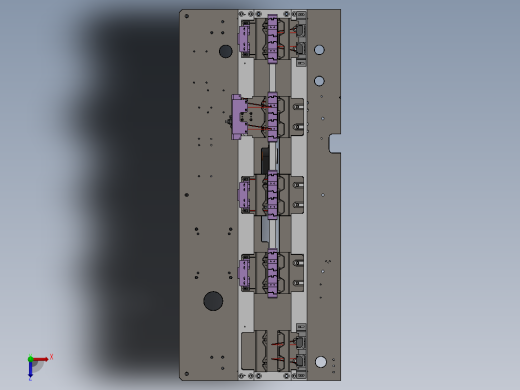 基于凸轮机构的拨叉步进移载机构俯视缩略图