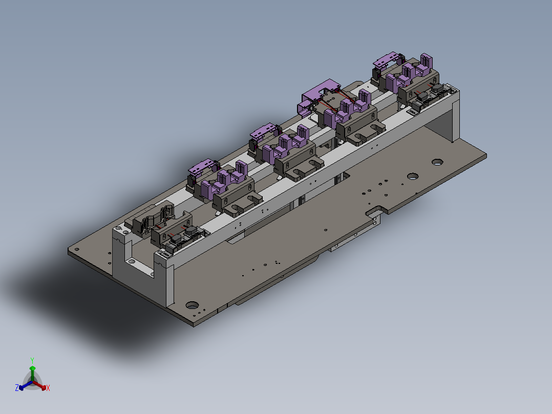 基于凸轮机构的拨叉步进移载机构正等轴测图