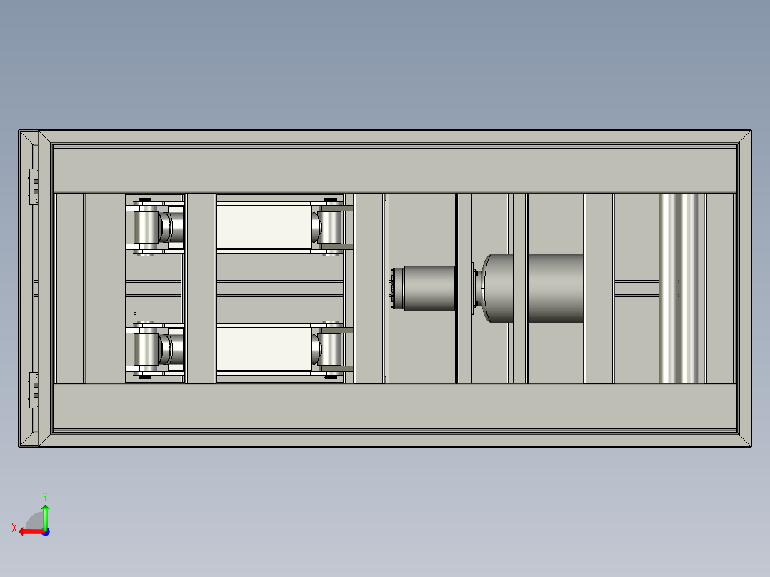 电动可控自锁升降平台后视图