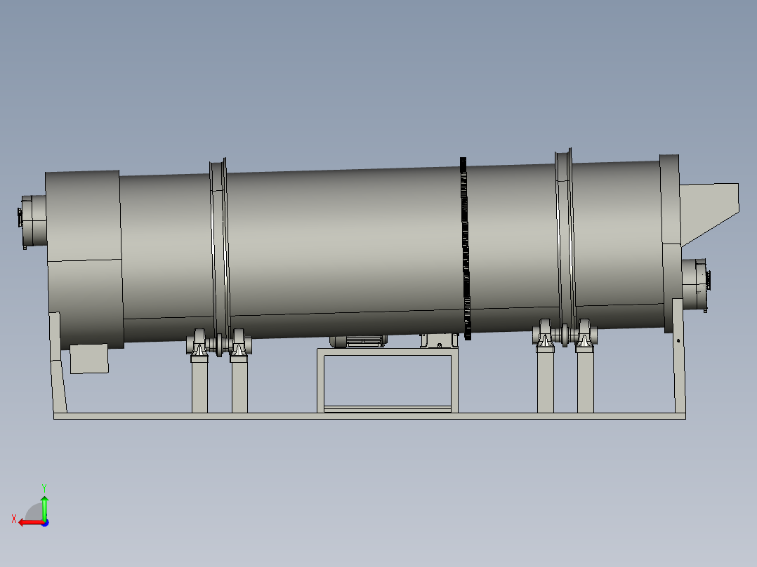 有机肥料均匀烘干的滚筒烘干机后视图