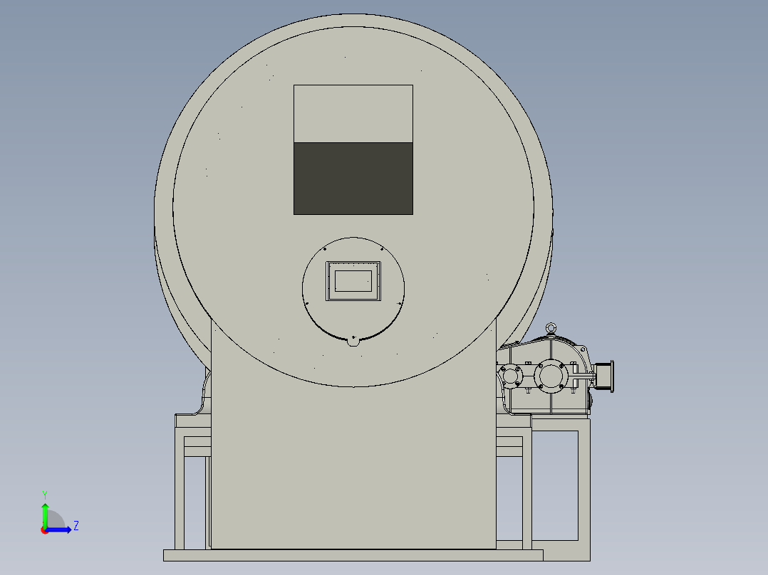 有机肥料均匀烘干的滚筒烘干机左视图