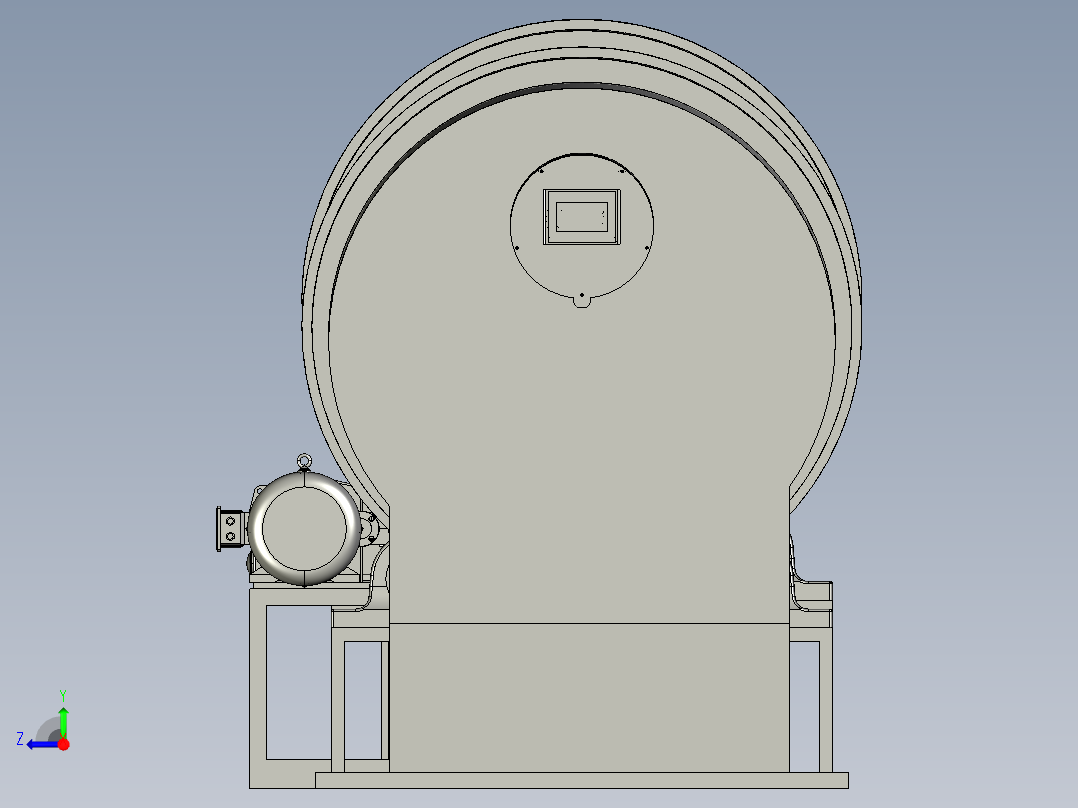 有机肥料均匀烘干的滚筒烘干机右视图