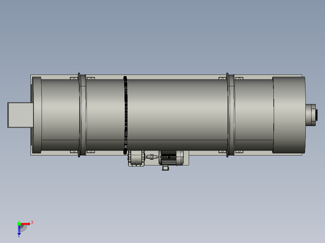 有机肥料均匀烘干的滚筒烘干机俯视图