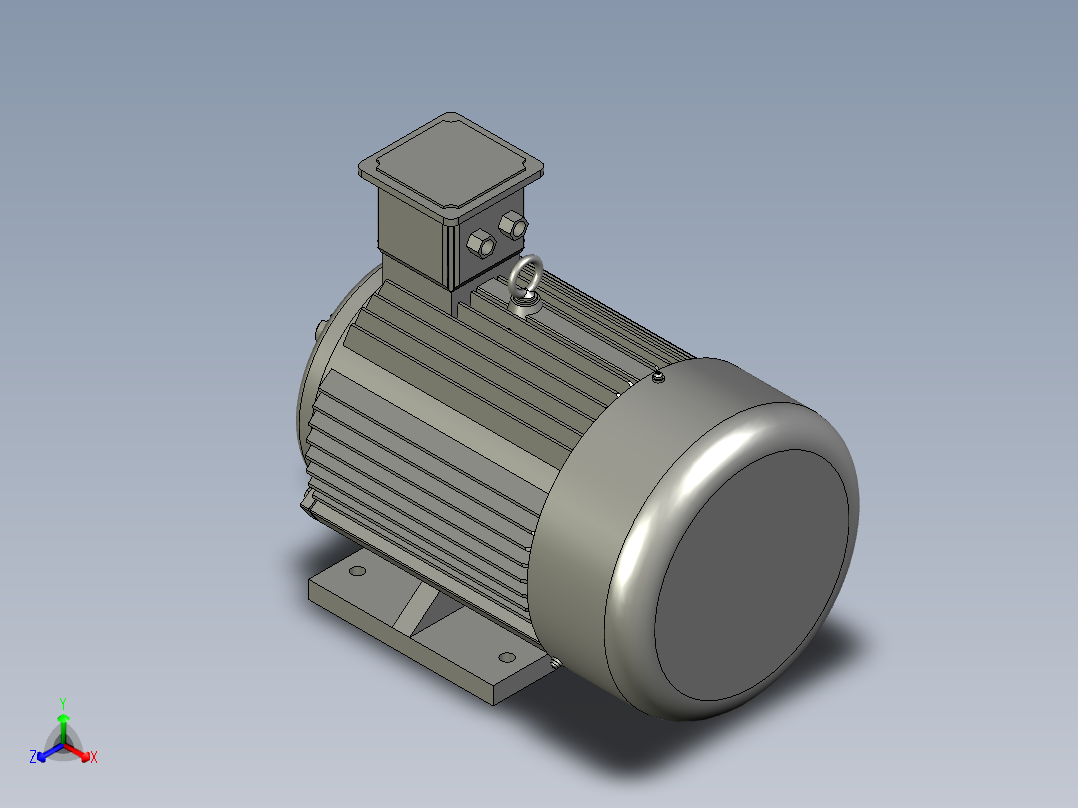 机座带底脚端盖无凸缘71M(成品)主视图