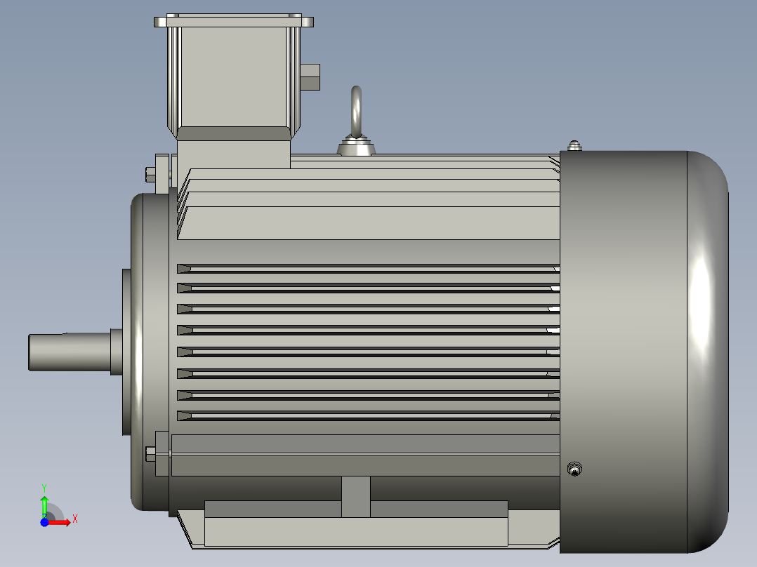 机座带底脚端盖无凸缘71M(成品)前视图