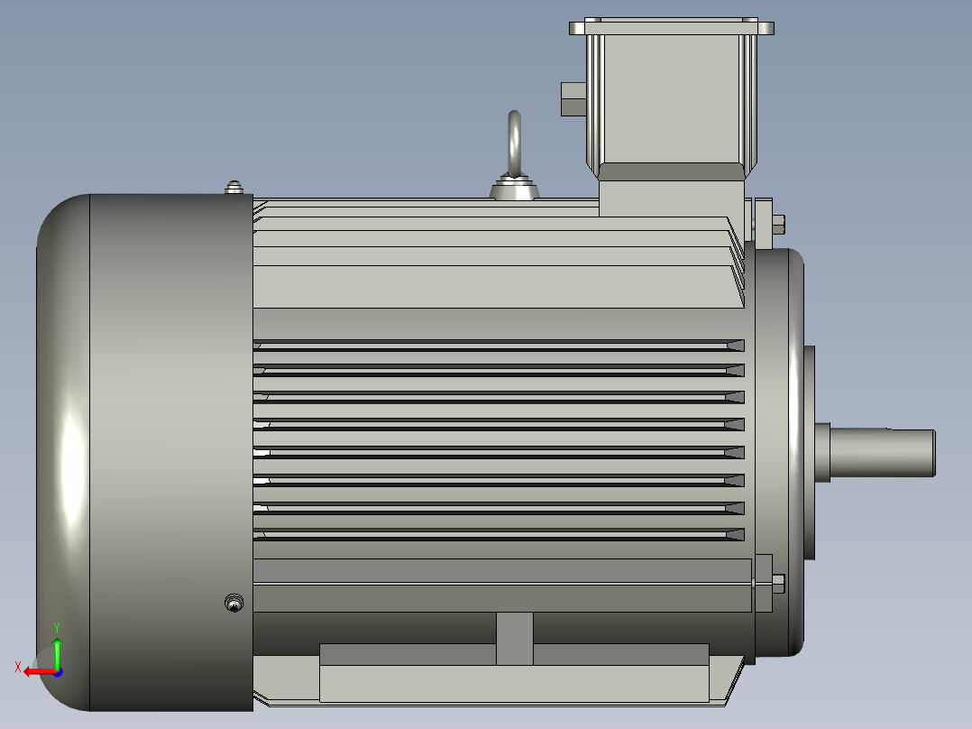 机座带底脚端盖无凸缘71M(成品)后视图