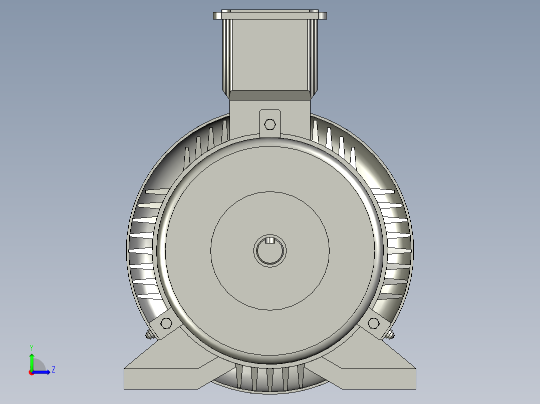 机座带底脚端盖无凸缘71M(成品)左视图