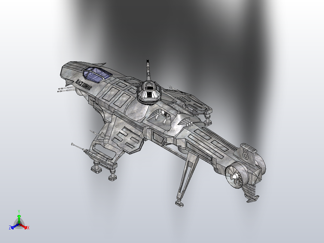 武装直升机“黑雷”正等轴测图