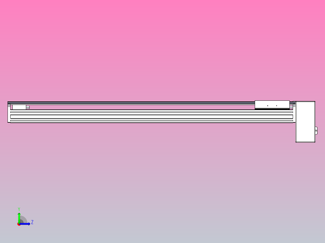 皮带直线轴半封闭可选导轨TPA-HNB-175D-140-L1000-LP-C-P75-N3左视图