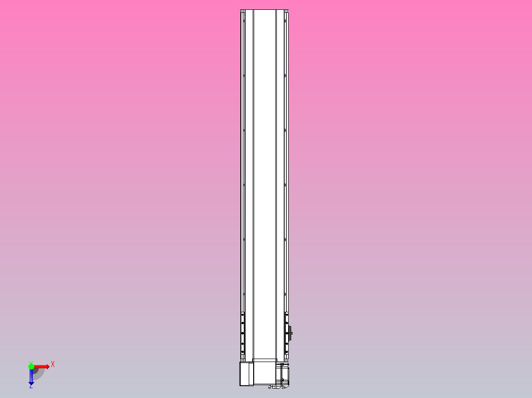 皮带直线轴半封闭可选导轨TPA-HNB-175D-140-L1000-LP-C-P75-N3俯视图