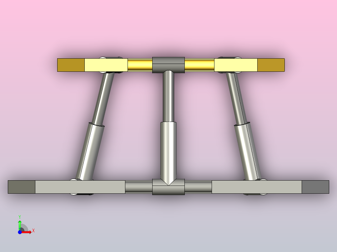 简易并联机构装配及运动仿真前视图
