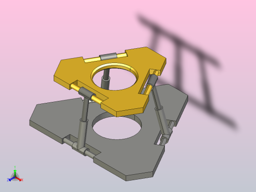 简易并联机构装配及运动仿真正等轴测缩略图