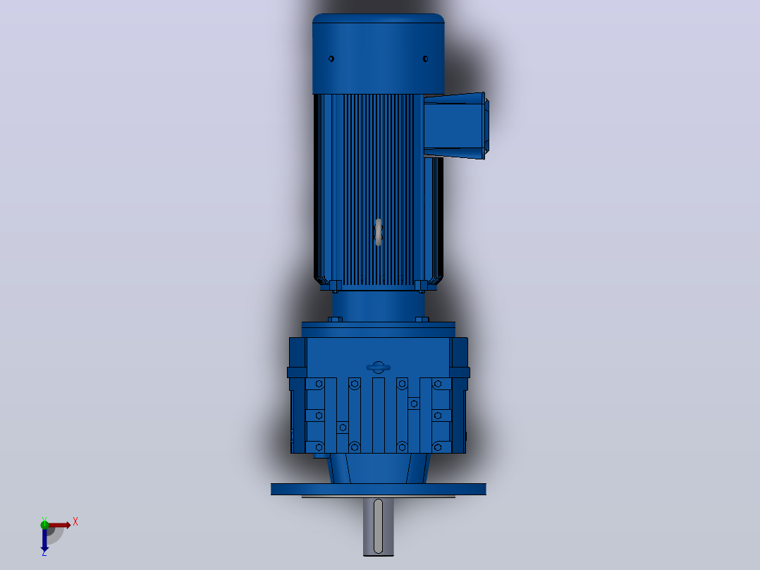 RF87法兰轴伸式安装斜齿轮减速机RF87-YVB3-4P-100-M1-0°-Φ350俯视图