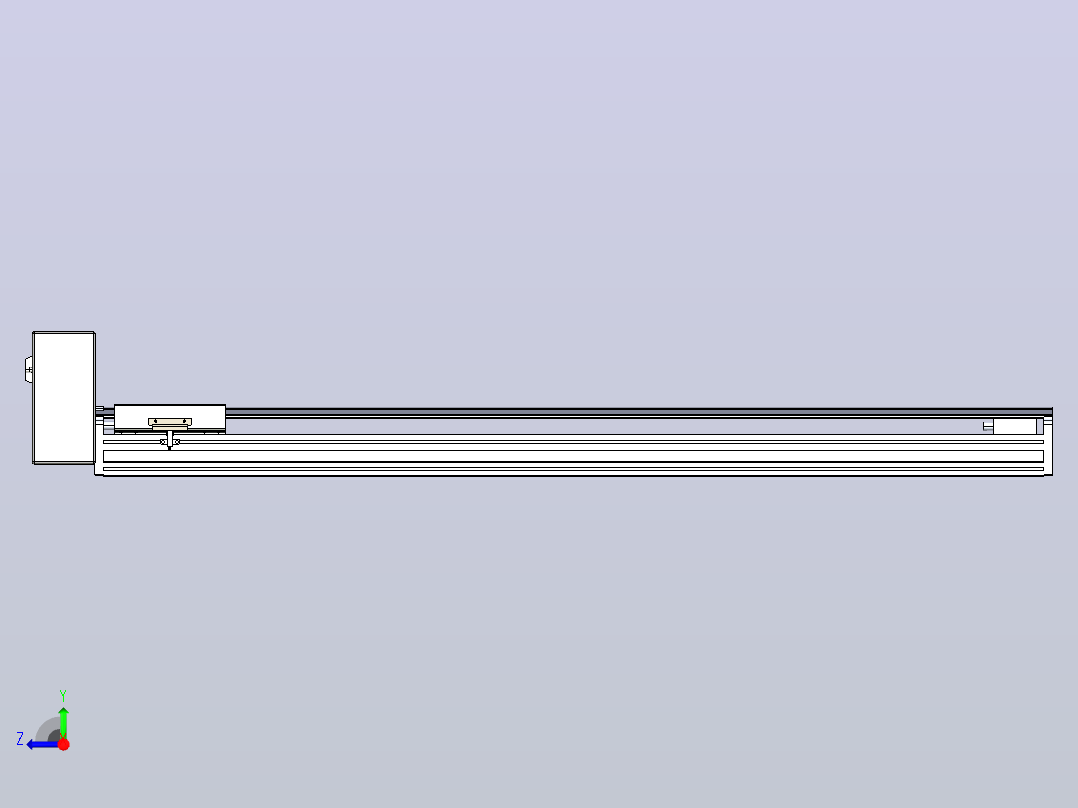 皮带直线轴半封闭可选导轨TPA-HNB-175D-140-L1050-RU-Y-P75-N3右视图