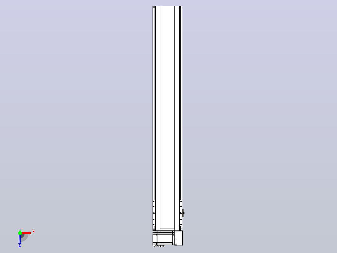 皮带直线轴半封闭可选导轨TPA-HNB-175D-140-L1050-RU-Y-P75-N3俯视图