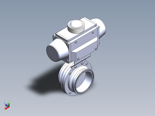 IDSX-17卡式气动蝶阀(卧式)[IDSX-17-3.5s]正等轴测缩略图