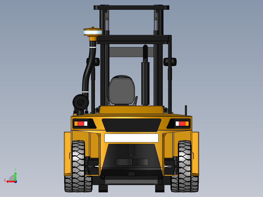 叉车主体结构的有限元设计与安全性能分析(sw15+说明书+cad)后视图