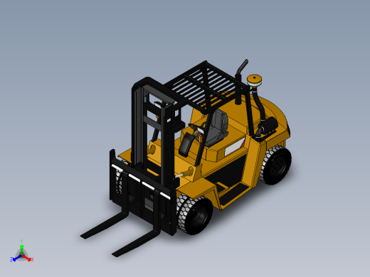 叉车主体结构的有限元设计与安全性能分析(sw15+说明书+cad)正等轴测缩略图