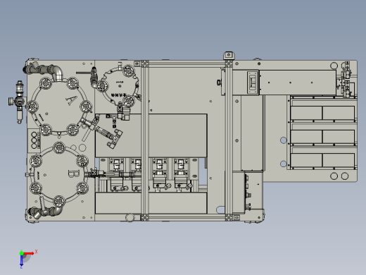 蓄电池封盖自动点胶机3D模型俯视缩略图