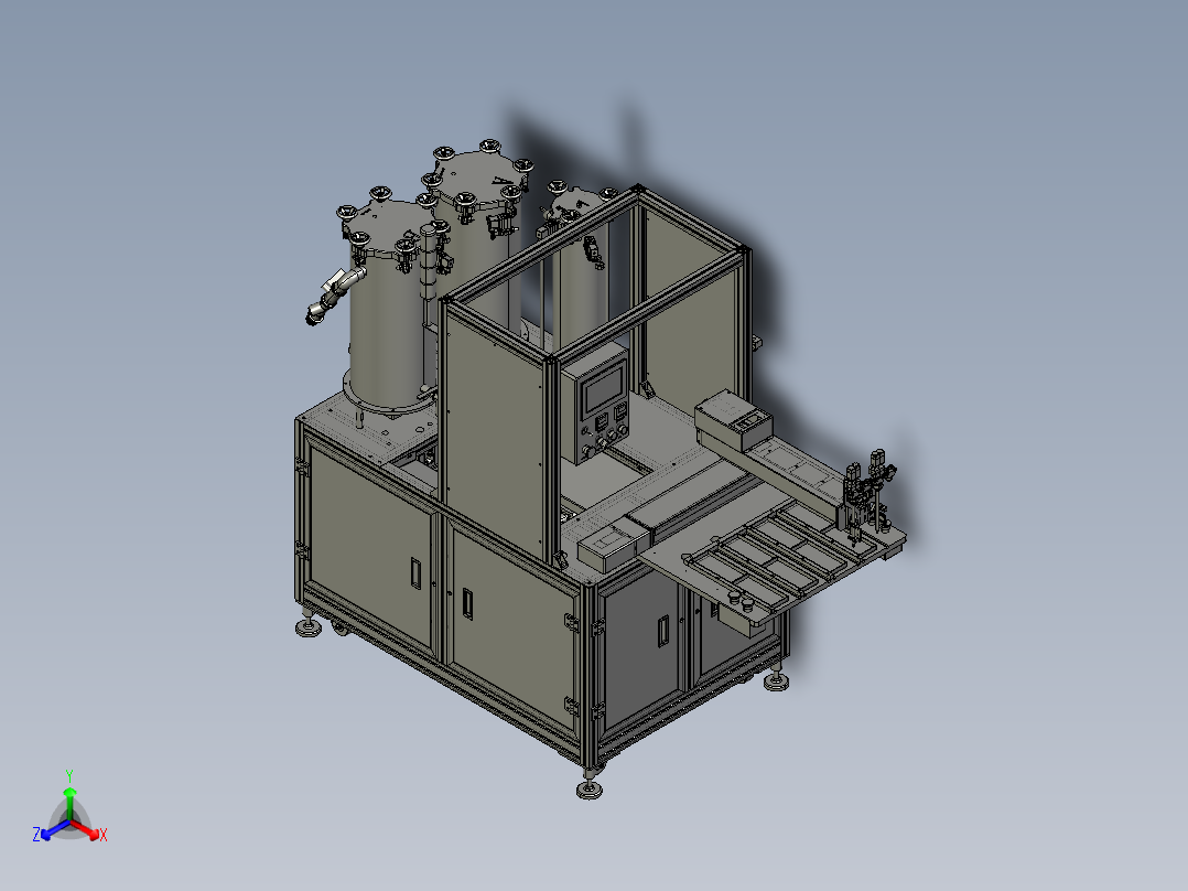 蓄电池封盖自动点胶机3D模型正等轴测图