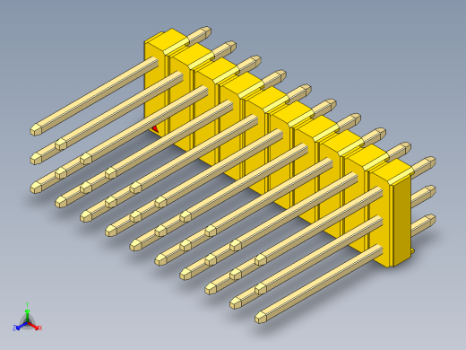 彩色公头100mil（2.54mm）系列-DS1021_yellow_3x10p_100mil_Type5_rev1.0