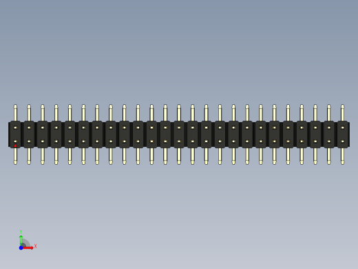 彩色公排针 100mil 2.54mm 系列-DS1022_black_50p_100mil_TypeSMT_rev1.0前视缩略图