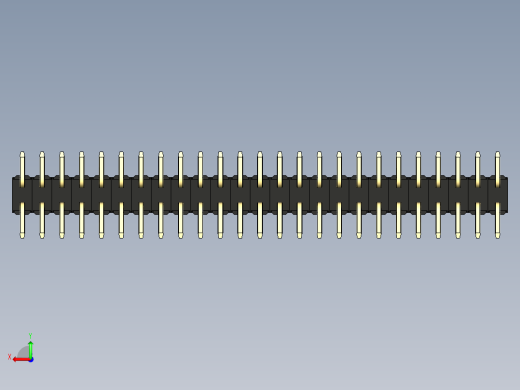 彩色公排针 100mil 2.54mm 系列-DS1022_black_50p_100mil_TypeSMT_rev1.0后视缩略图