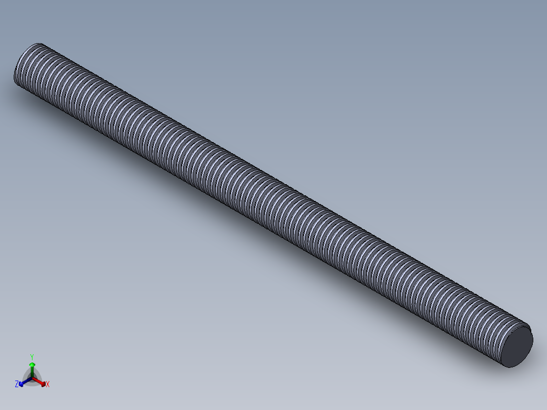 公制 （ISO） 梯形螺钉-TR14x2x200.SLDPRT正等轴测图
