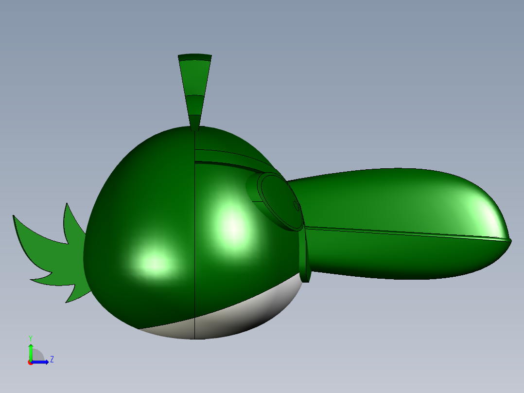 愤怒的小鸟+(绿色)左视图