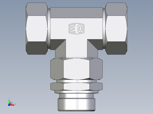卡套式工业通用硬管接头EO_Assembled_adjustable_standpipe_branch_tee_EVT35LR71前视缩略图