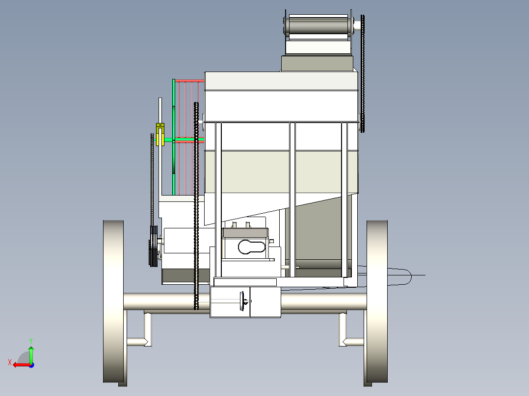 大豆收获机三维模型后视图