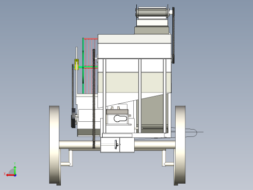 大豆收获机三维模型后视缩略图