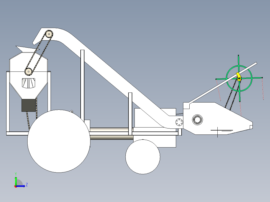 大豆收获机三维模型左视图