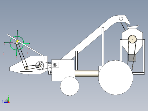 大豆收获机三维模型右视缩略图