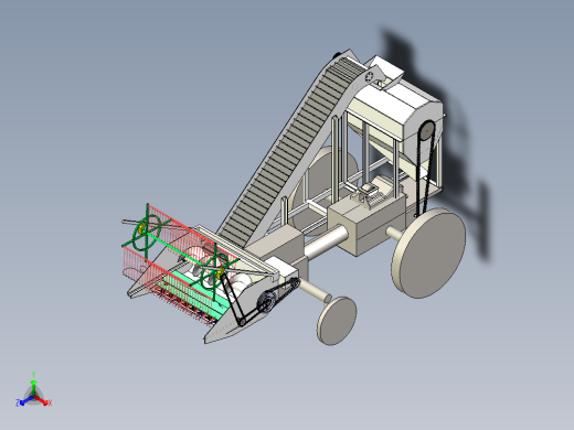 大豆收获机三维模型正等轴测缩略图