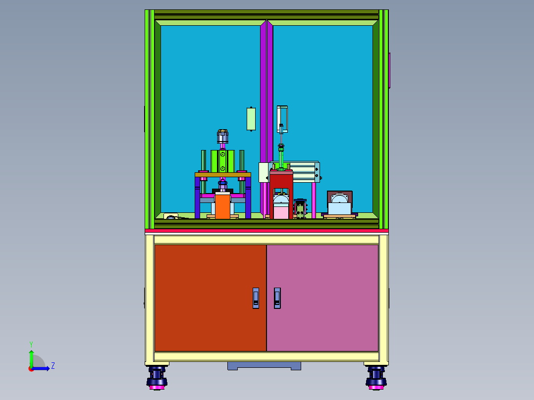 电机系统压装平键装置左视图