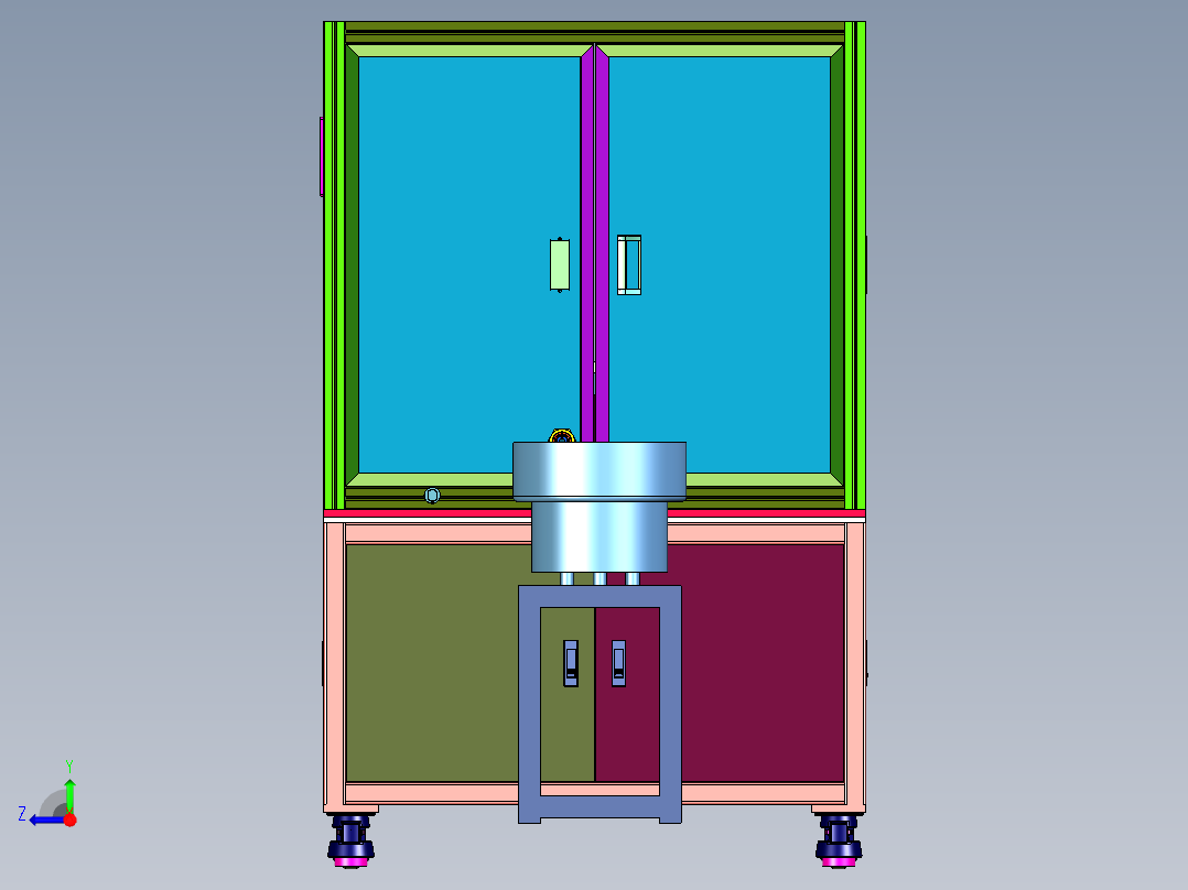 电机系统压装平键装置右视图